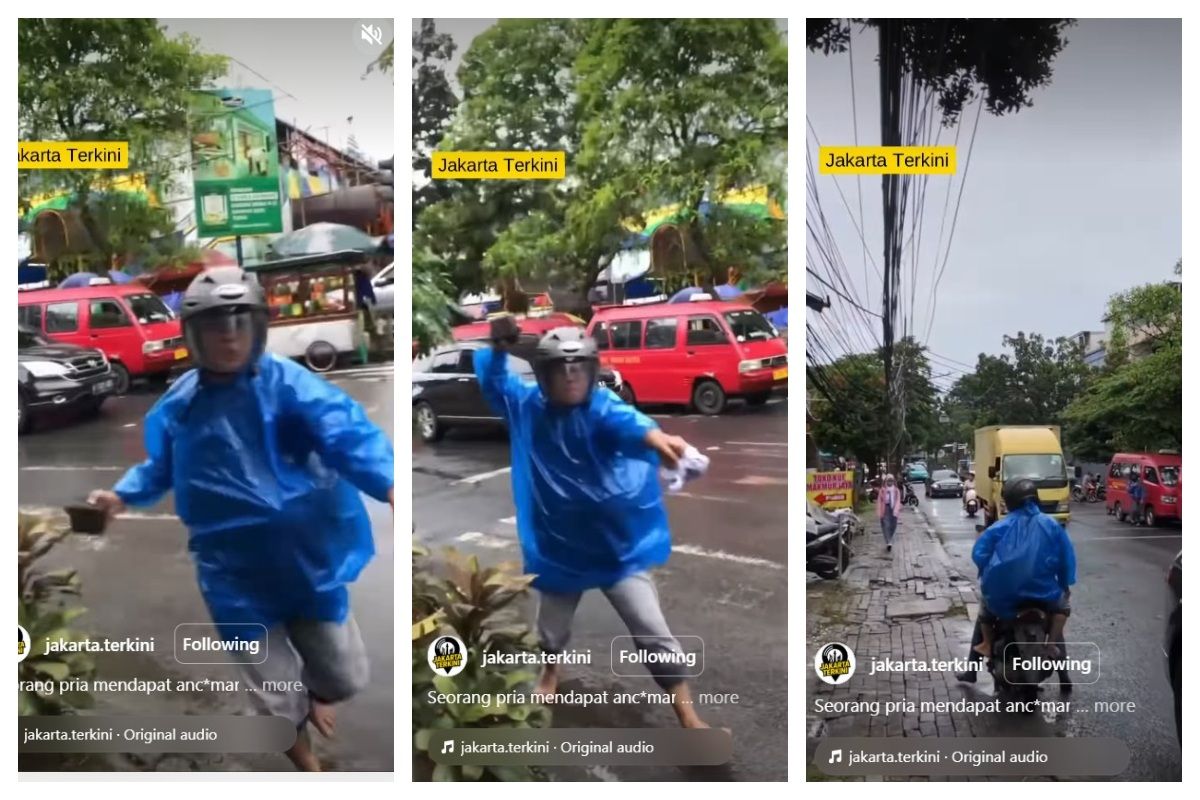 Ditegur Lawan Arah di Pondok Labu, Pemotor Ini Ngamuk Ancam-Kejar Pakai Batu