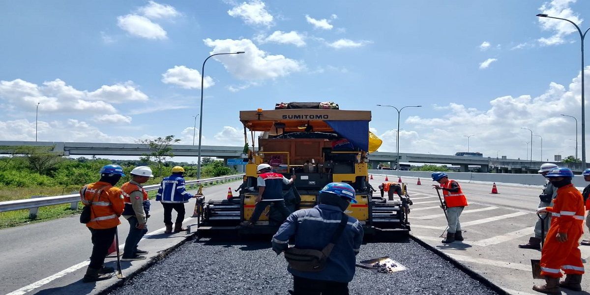 Jelang Mudik Lebaran, Ruas Tol Terbanggi Besar-Pematang Panggang-Kayu Agung (Terpeka) Lampung Diperbaiki