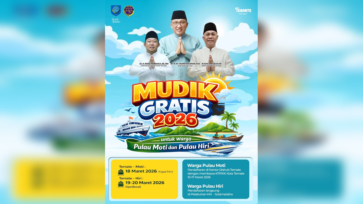 Pemkot Ternate Sediakan Mudik Gratis Lebaran bagi Warga Moti dan Hiri