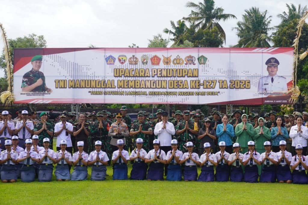 Satukan Langkah Membangun Desa, Program TMMD Ke-127 di Jembrana Rampung dengan Capaian Maksimal