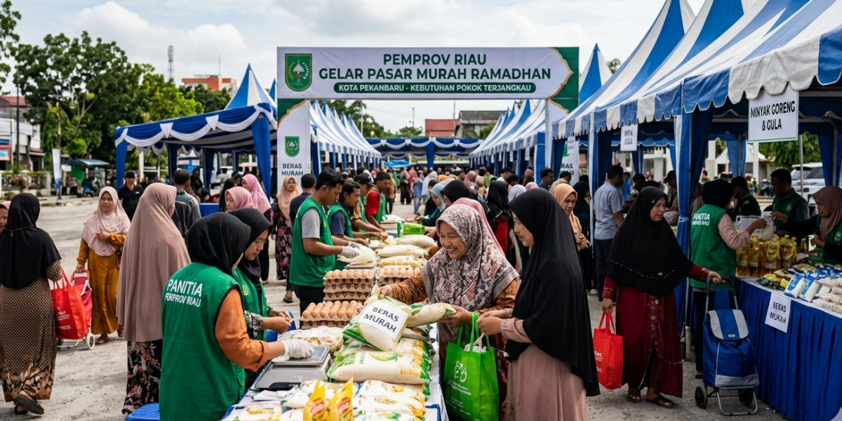Pemprov Riau Gelar Pasar Murah di Pekanbaru, Harga Bahan Pokok Dijamin Lebih Terjangkau