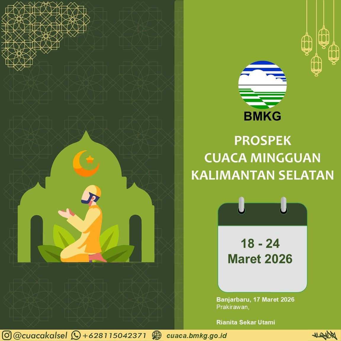 Waspada Cuaca Ekstrem Kalimantan Selatan 18-24 Maret 2026: Potensi Hujan Lebat dan Banjir Rob