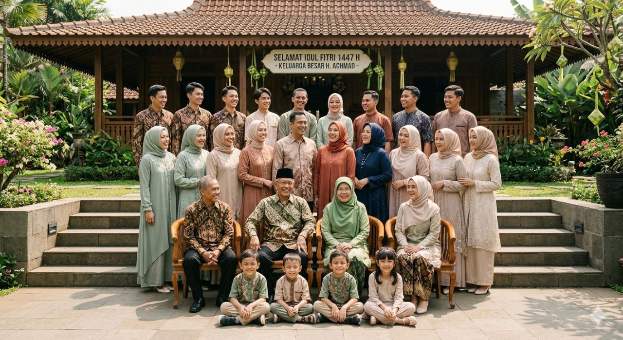 10 Ide Foto Keluarga Lebaran untuk Keluarga Besar yang Seru dan Berkesan