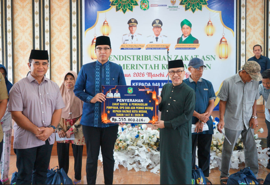 Baznas dan Pemko Medan Salurkan Zakat untuk Warga Membutuhkan