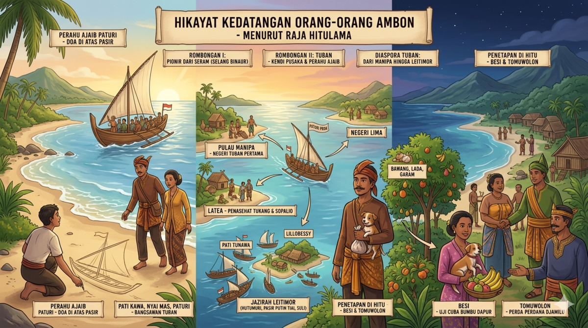 Kendi Pusaka dan Perahu Ajaib: Hikayat Eksodus Bangsawan Tuban Menuju Tanah Hitu