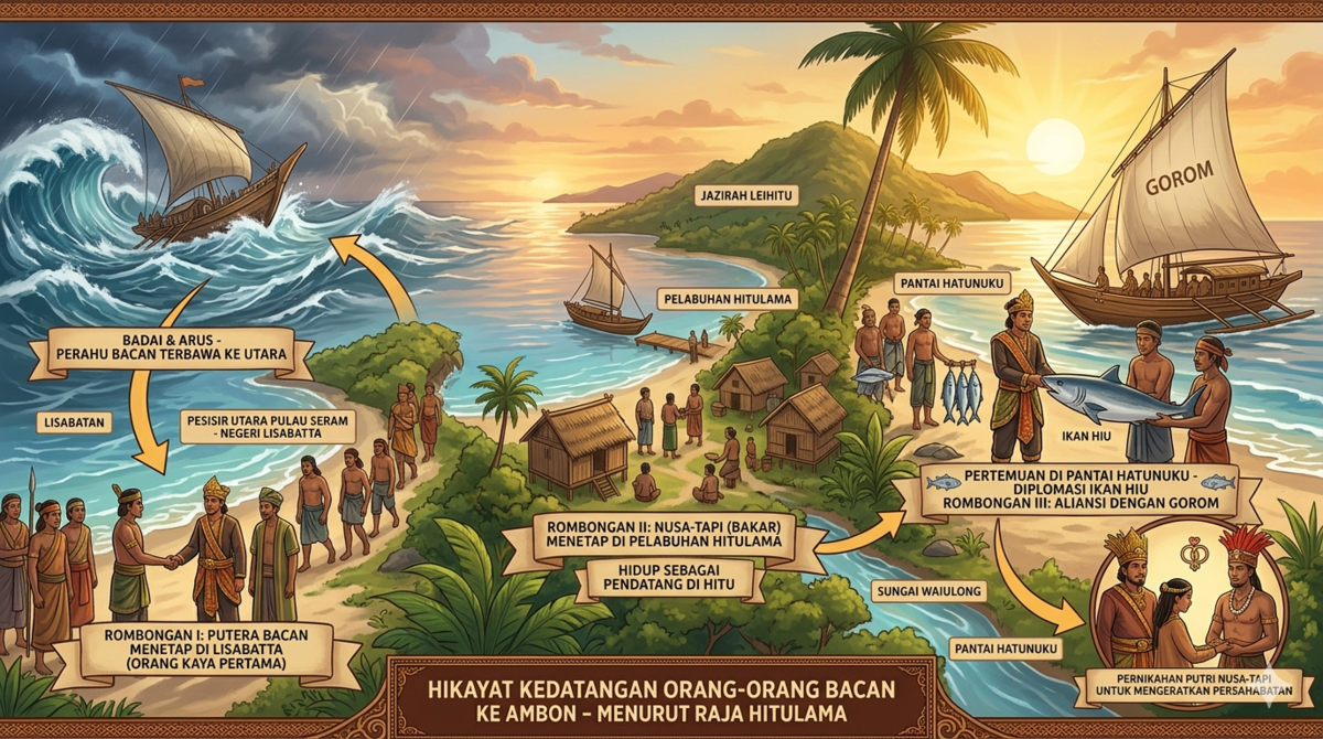 Takdir di Balik Badai: Kisah Pangeran Bacan dan Diplomasi Ikan Hiu di Tanah Hitu