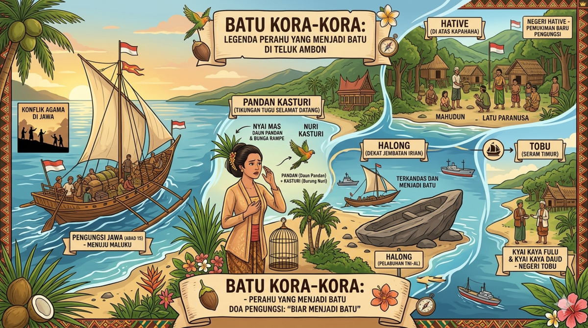 Batu Kora-Kora: Legenda Perahu yang Menjadi Batu di Teluk Ambon