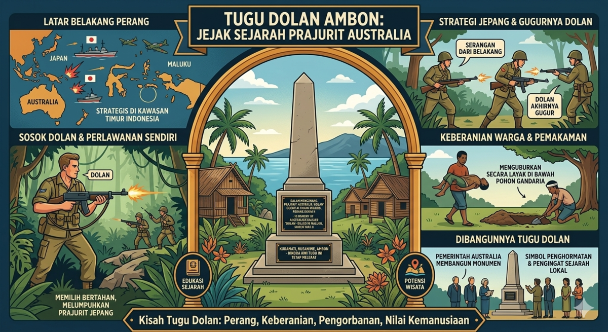 Tugu Dolan di Ambon: Jejak Sejarah Prajurit Australia yang Gugur di Tanah Maluku