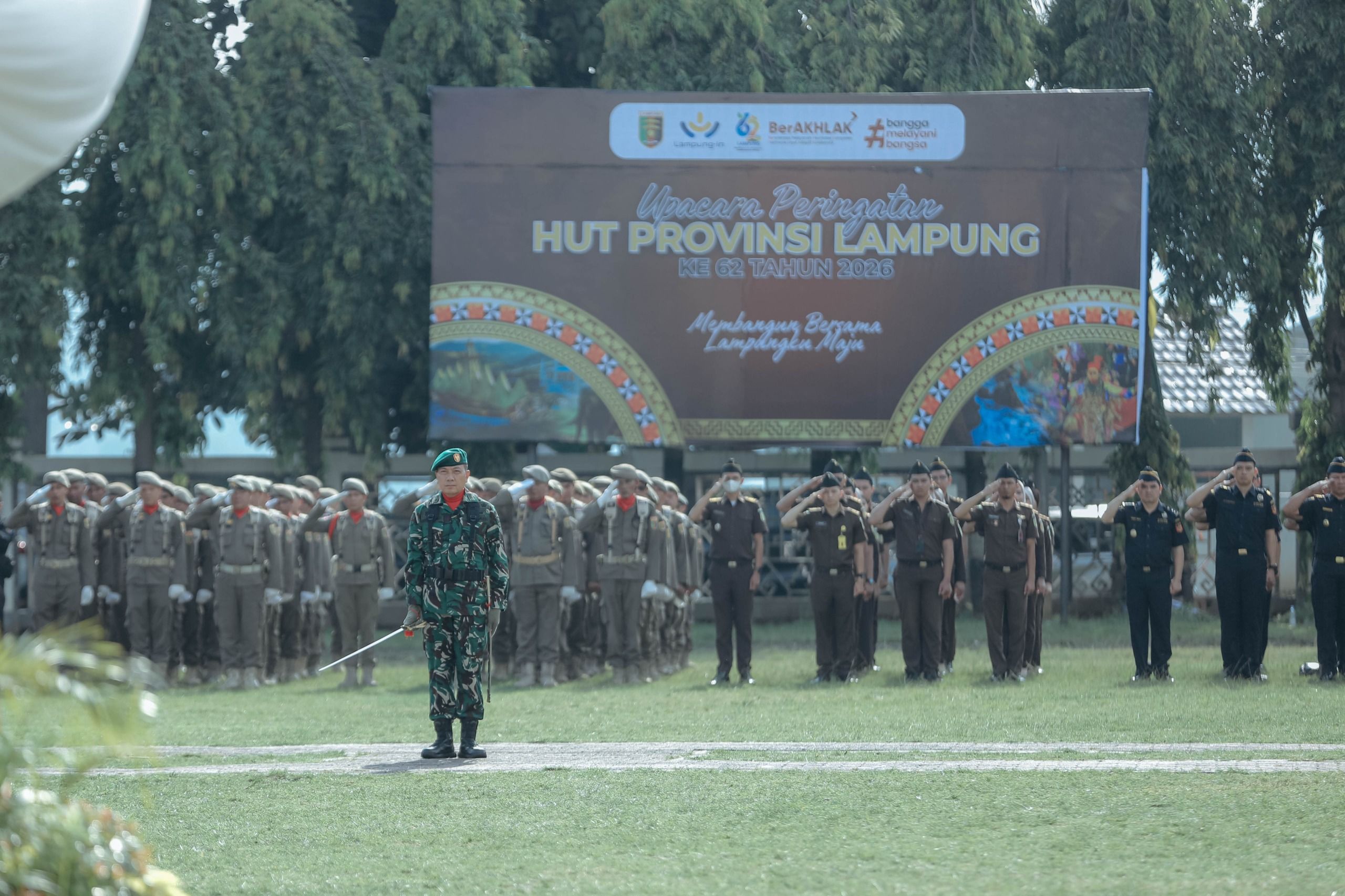 Pemprov Lampung Gelar Upacara di Momen Peringatan HUT ke-62 Lampung