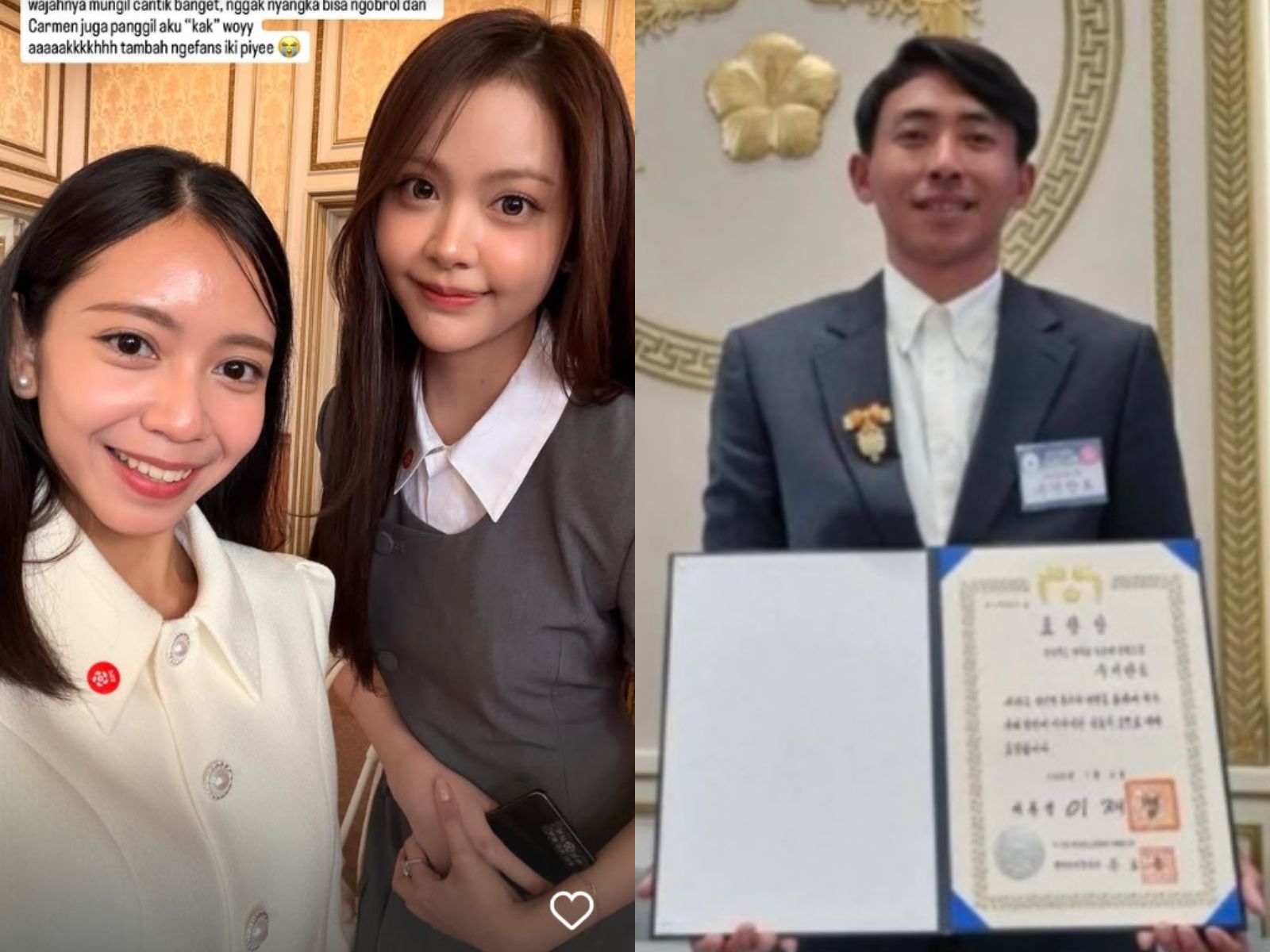 Jamuan Makan Kenegaraan Presiden Prabowo di Korsel Dihadiri Carmen Hears2hearts, Nursanti hingga Sugianto