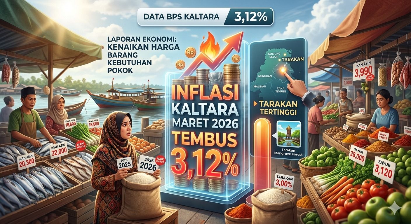 Inflasi Kaltara Maret 2026 Tembus 3,12 Persen, Tarakan Tertinggi