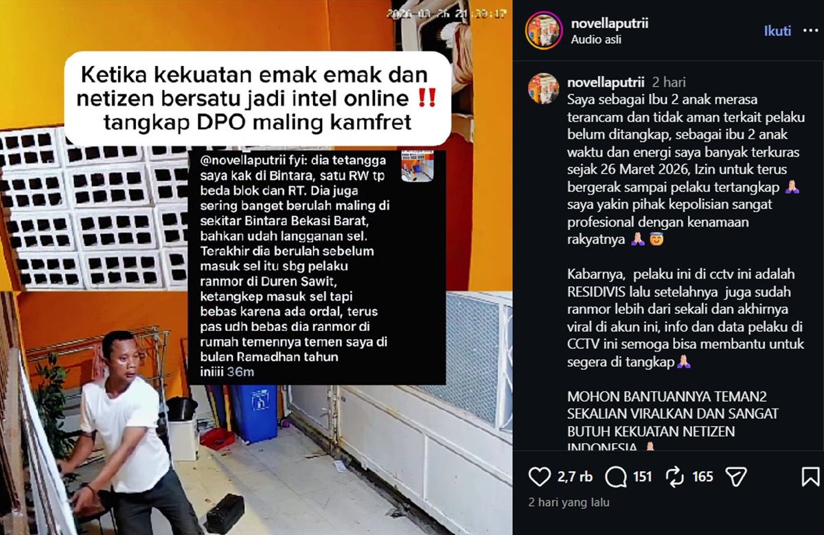 Viral Aksi Pria Pencuri di Jakpus, Sosok Pelaku Dibongkar Netizen