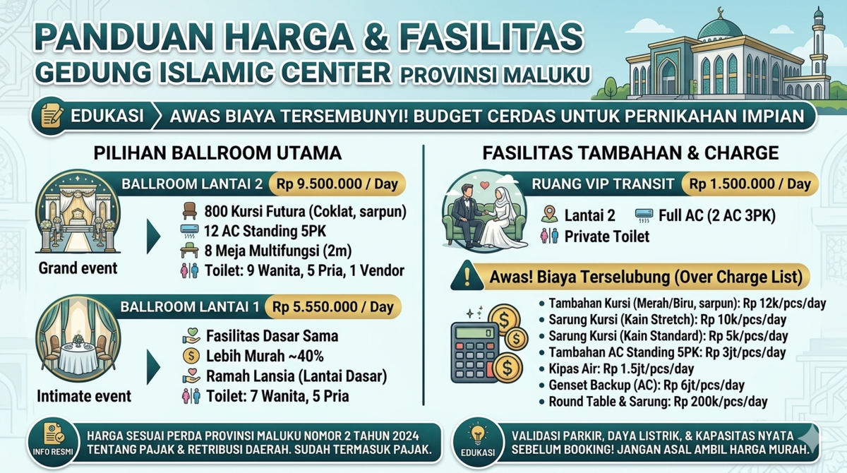 Survei Harga Sewa Gedung Resepsi di Maluku, Ada yang Di Bawah Rp10 Juta!