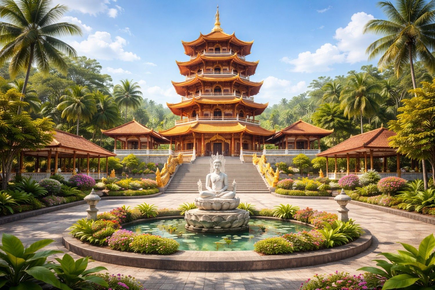 Vihara Buddha Dharma Biak hadir sebagai ikon religi pertama di Papua dengan pagoda megah dan daya tarik wisata