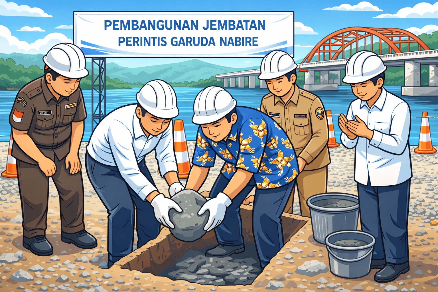 Jembatan Perintis Garuda Mulai Dibangun di Nabire, Bagian dari Program Strategis Nasional
