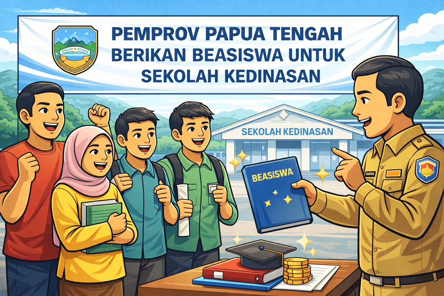 Kabar Baik! Pemprov Papua Tengah Buka Beasiswa ke 6 Sekolah Kedinasan