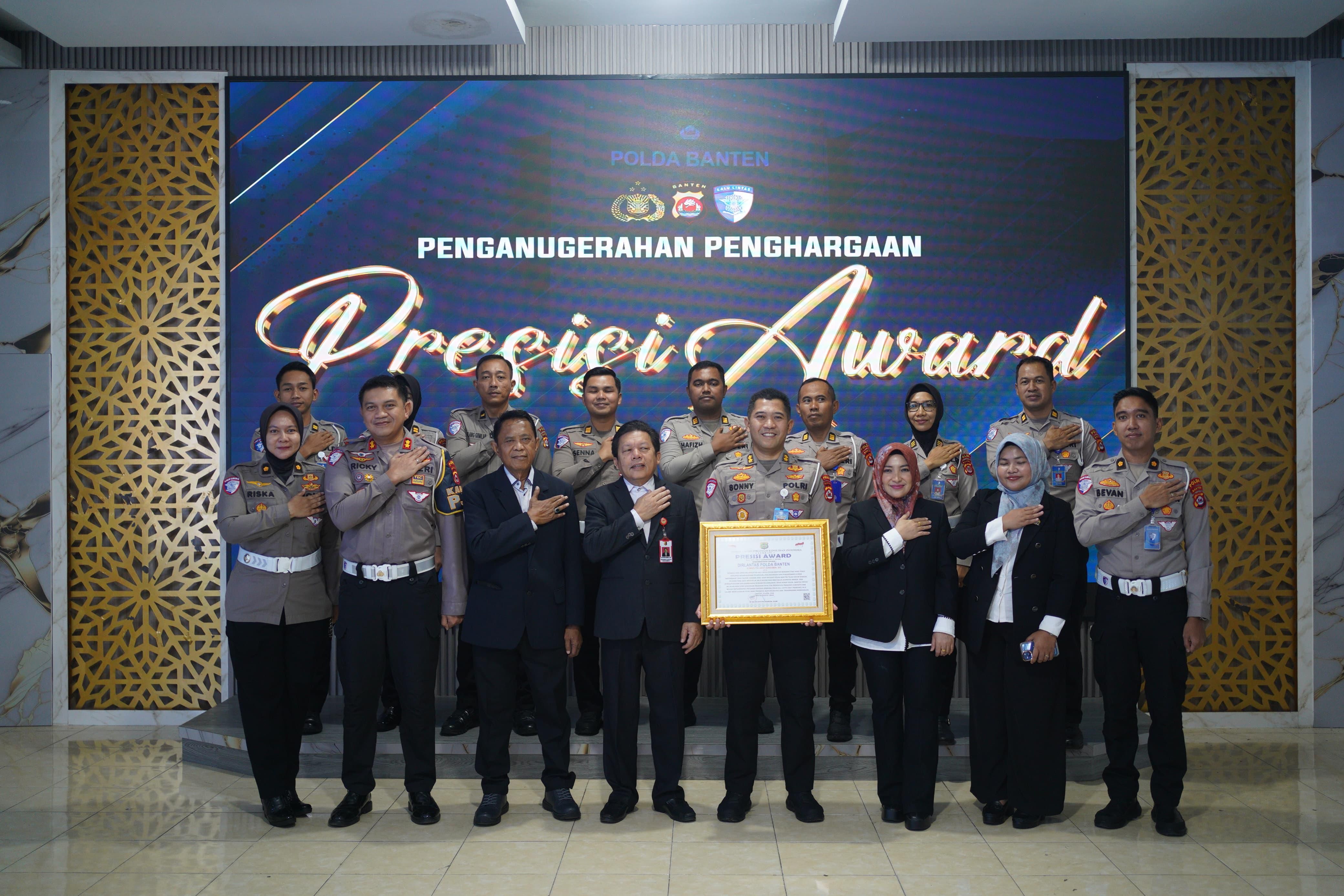 Dedikasi Saat Mudik Lebaran 2026, Ditlantas Polda Banten Terima Presisi Award