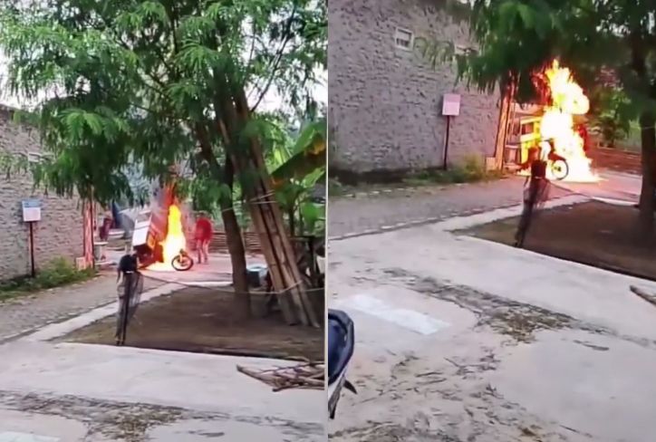 Gerobak Bakso di Madiun Ludes Terbakar, Pedagang Alami Luka Bakar