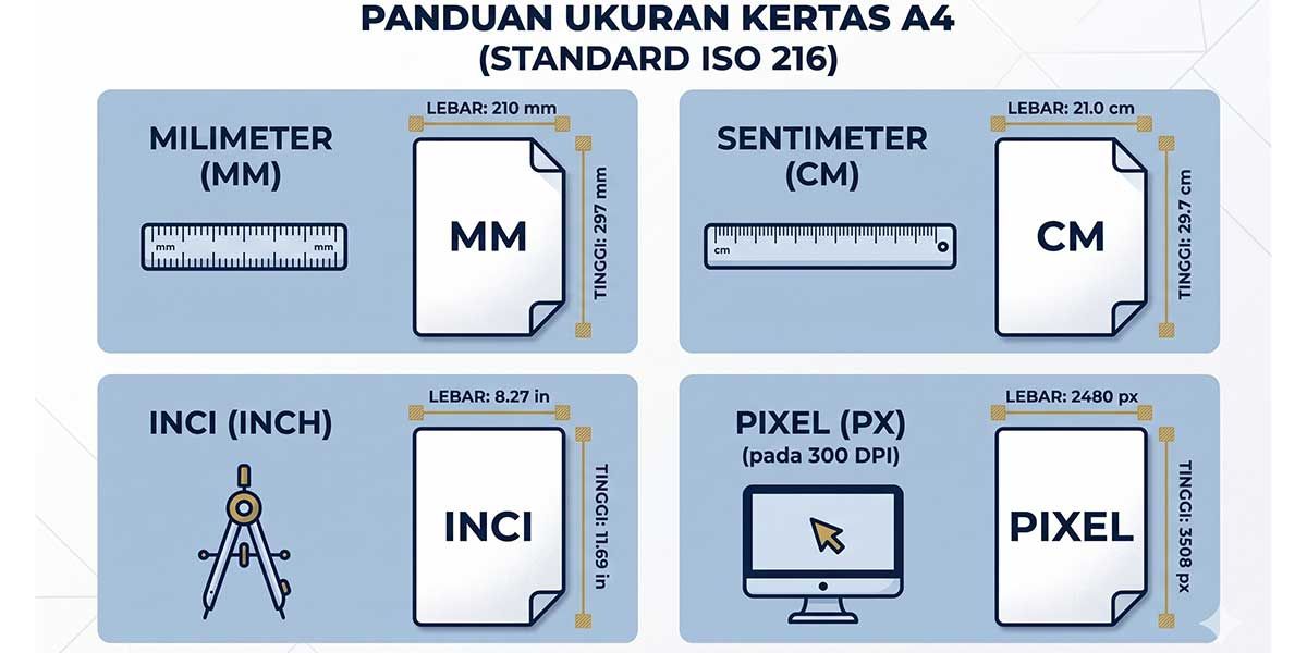 Ukuran Kertas A4 dalam Cm, Mm, Inci, Pixel Lengkap Cara Setting di Word