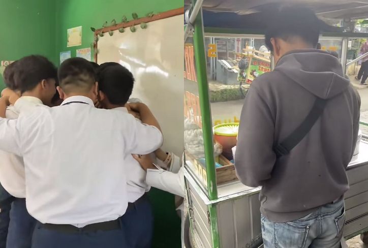 Momen Siswa SMP Putus Sekolah Bantu Orang Tua Jualan, Perpisahan Teman Sekelas Bikin Haru