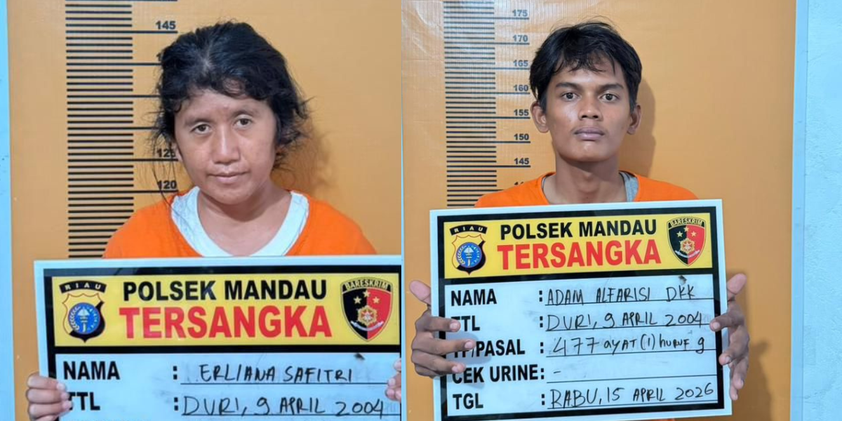 Pasutri kompak Curi Kotak Amal di Bengkalis