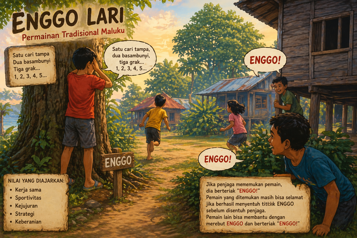 Permainan Tradisional di Maluku: Enggo Lari, Nostalgia Seru yang Ajarkan Kebersamaan di Tengah Gempuran Gadget