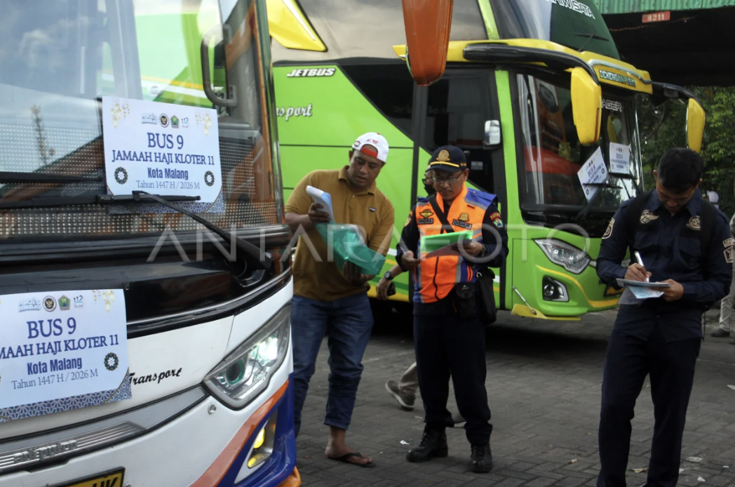 Dishub Kota Malang Cek Kelayakan Bus Jamaah Haji, Pastikan Perjalanan Aman ke Surabaya
