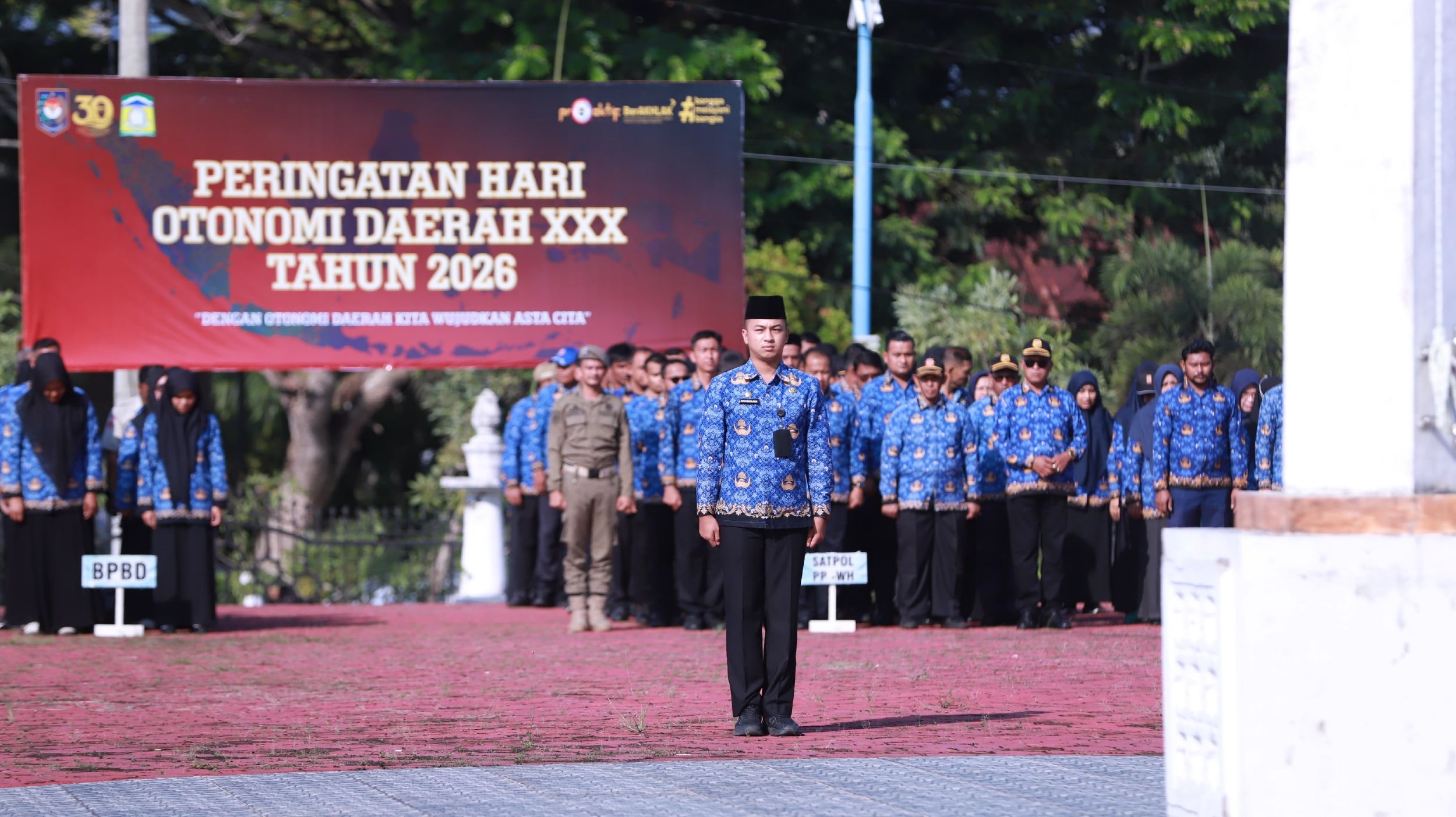 Sekdakab Aceh Besar Pimpin Upacara Hari Otonomi Daerah 2026