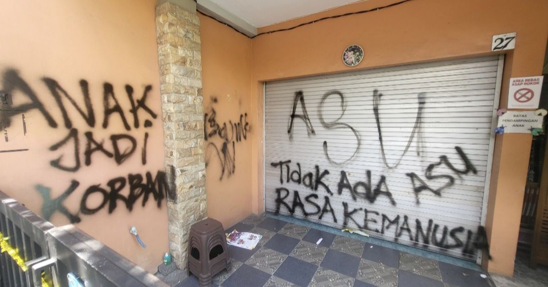 Tembok Gedung Daycare Little Aresha Jogja dicoret Kata Makian Oleh OTK, Tetangga : Baru Tahu Tadi