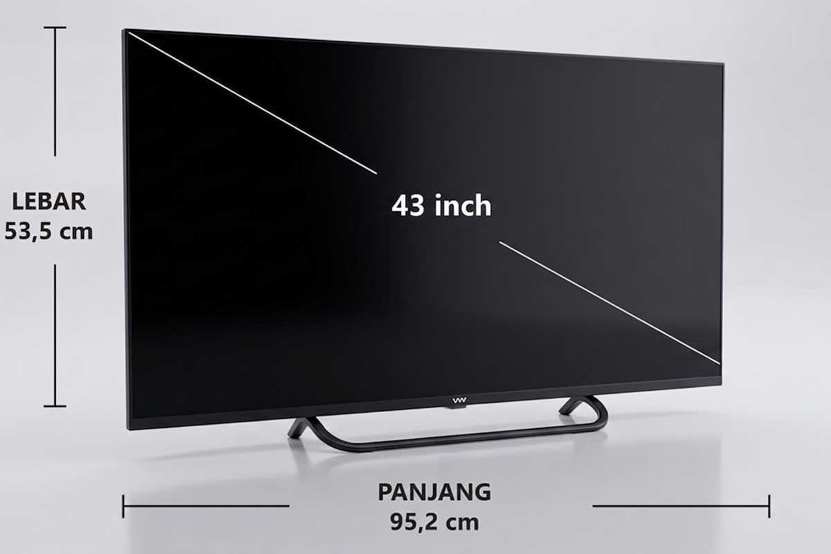 Ukuran TV 43 Inch Berapa Cm? Cek Detail Dimensi dan Jarak Tonton Idealnya!