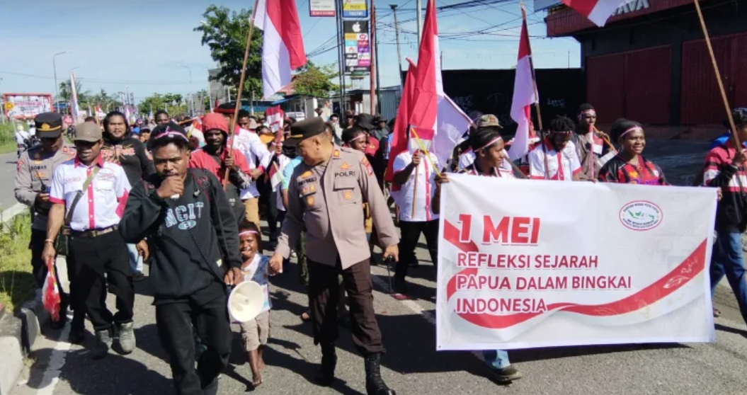 Semangat Persatuan Menggema di Timika, Aksi Damai Peringati Kembalinya Papua ke NKRI