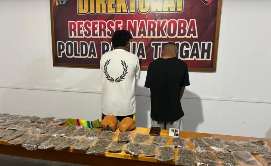 Dua Terduga Pengedar Ganja Ditangkap di Nabire, Satu WNA PNG Terlibat Jaringan Antarwilayah