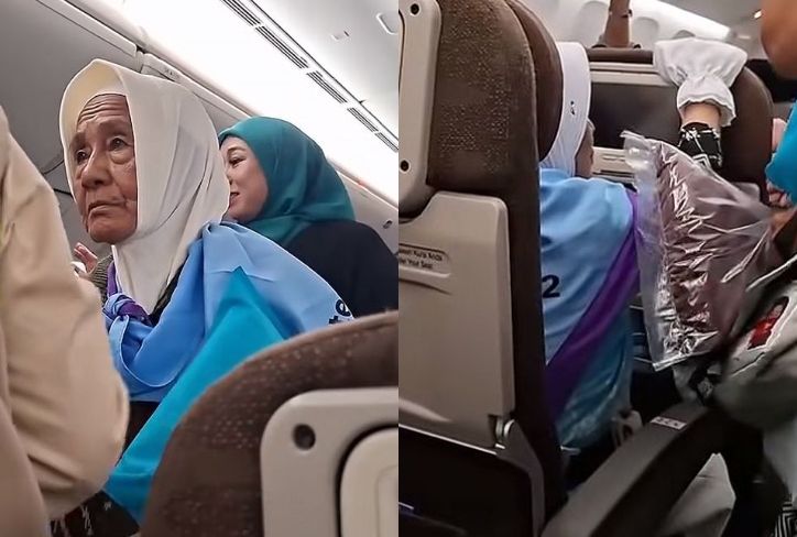 Viral Jemaah Haji Lansia Panik di Pesawat, Minta Turun untuk Beri Makan Ayamnya