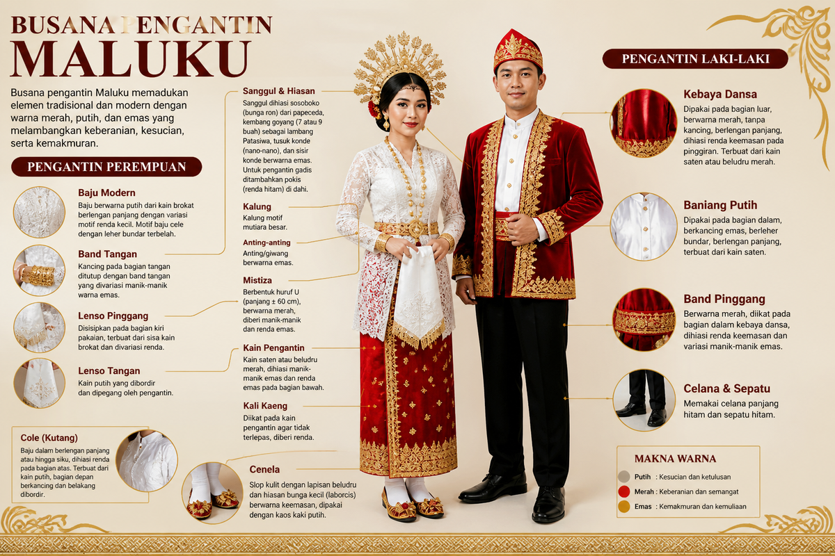 Pesona Busana Pengantin Maluku: Perpaduan Elegan Tradisi dan Makna Simbolis