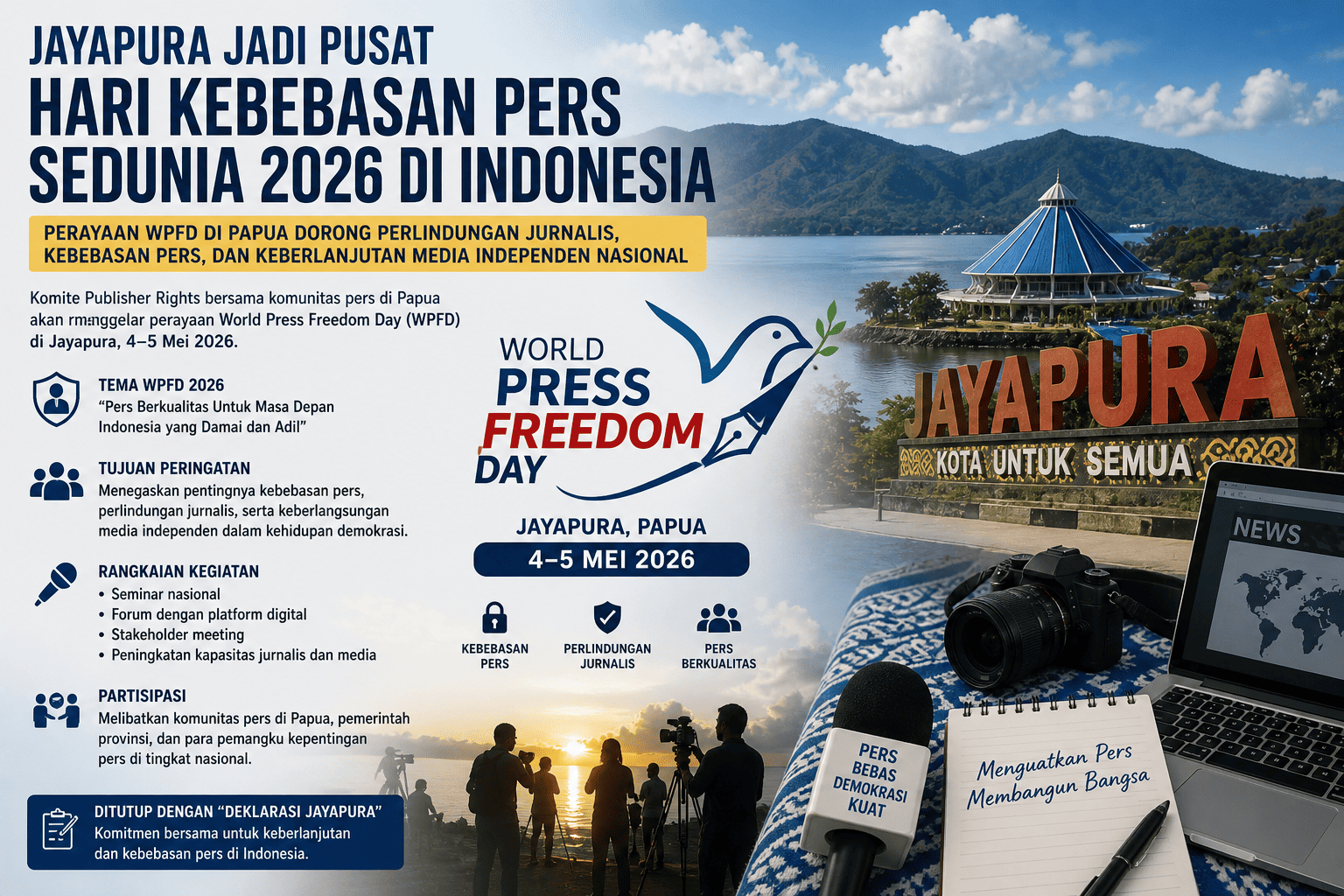 Jayapura Jadi Pusat Peringatan Hari Kebebasan Pers Sedunia 2026 Di Indonesia