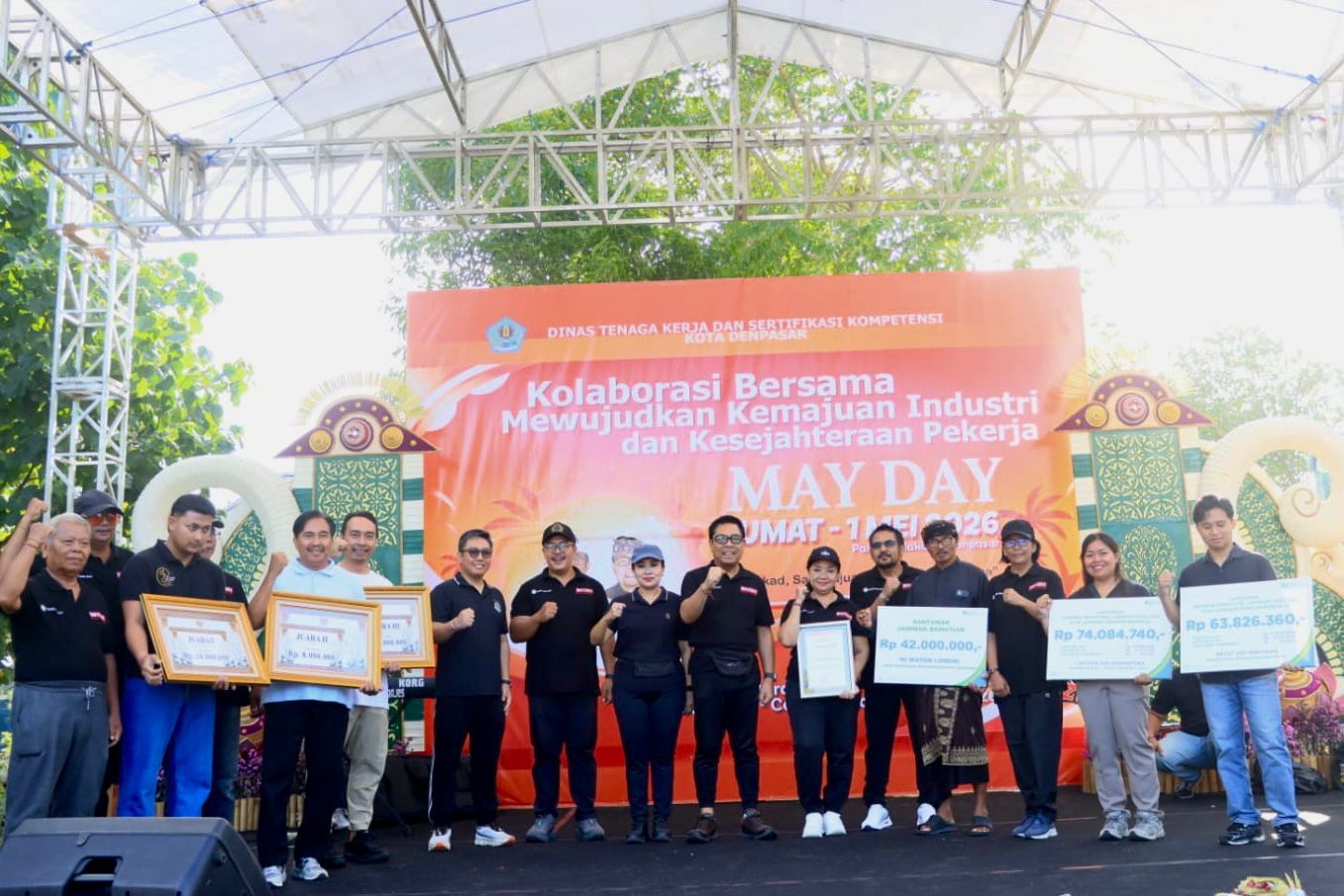 Peringatan Hari Buruh di Denpasar Berlangsung Meriah, Usung Semangat Kebersamaan dan Kesejahteraan