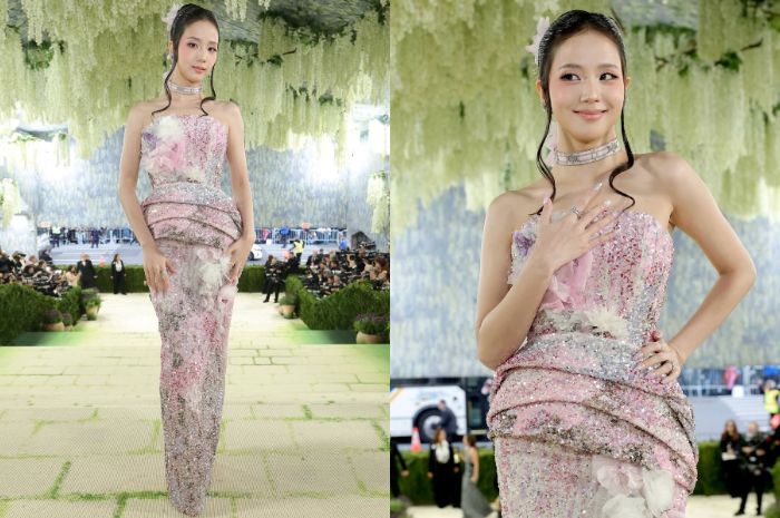Debut! Jisoo BLACKPINK Tampil Memukau dengan Gaun Peplum Berpayet di Met Gala 2026