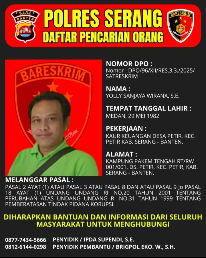 Tujuh Bulan Melarikan Diri Buronan Korupsi Dana Desa Kaur Keuangan Kantor Desa Petir Ditangkap Tipikor Polres