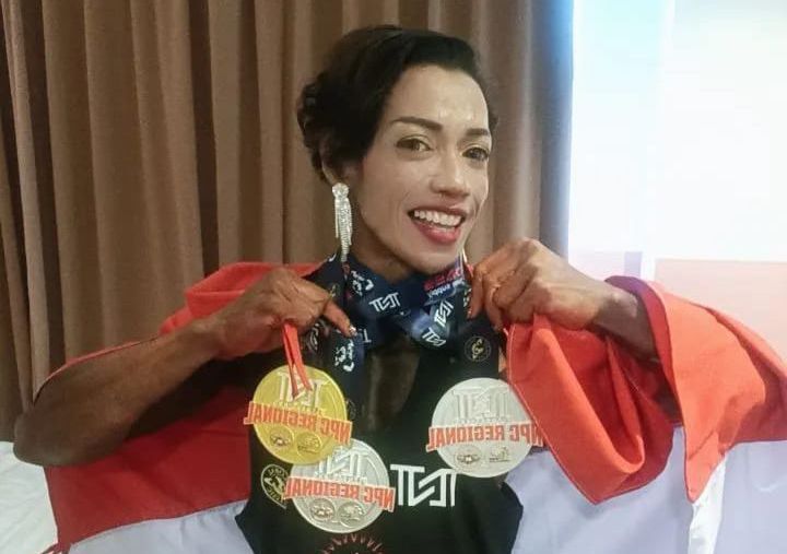Iptu Esterlina Boyong Emas dan Dua Perak di Ajang Body Building Asia