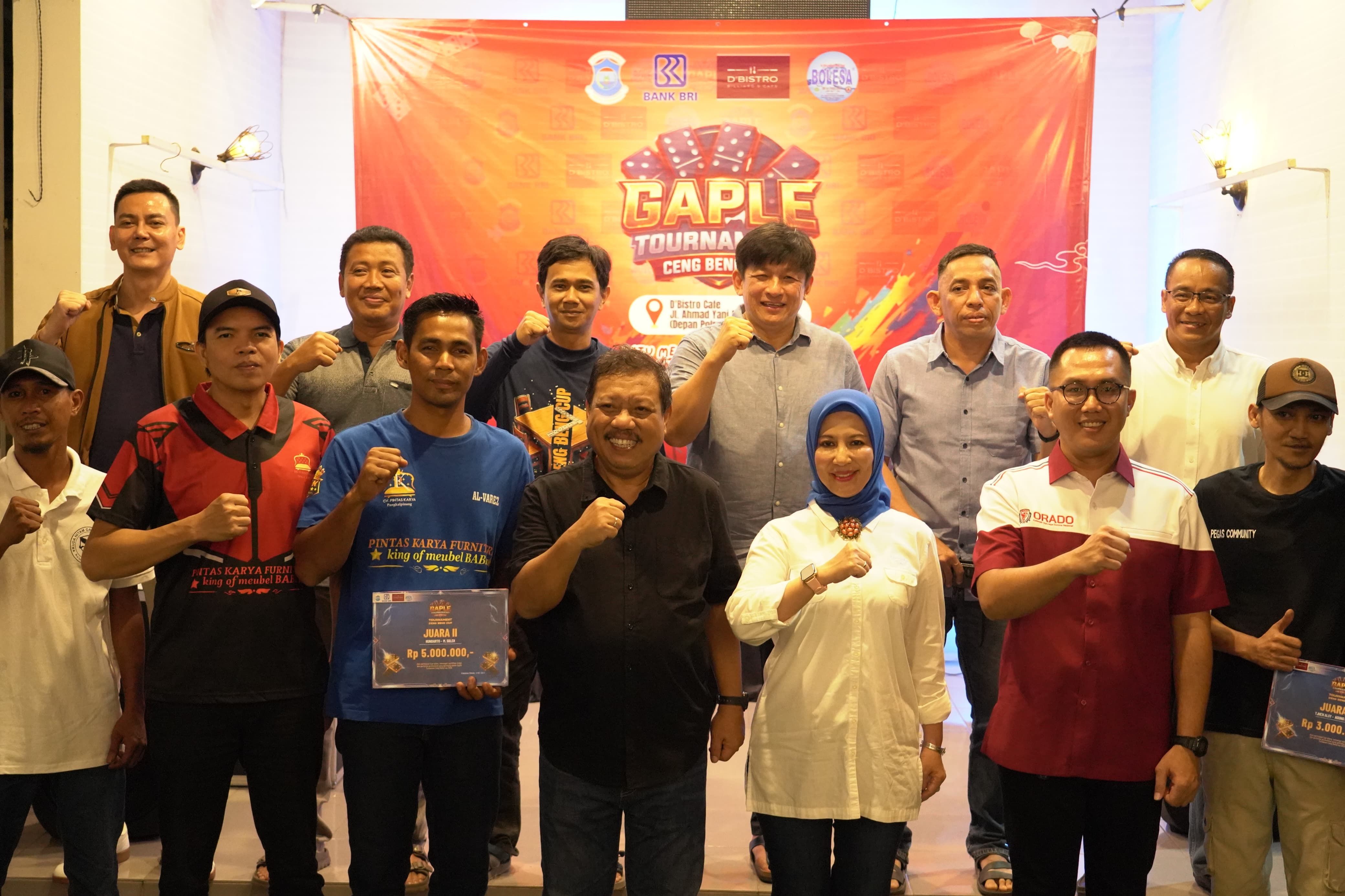 Walikota Pangkalpinang Saparudin Resmi Tutup Tournament Gaple Ceng Beng Cup 2026