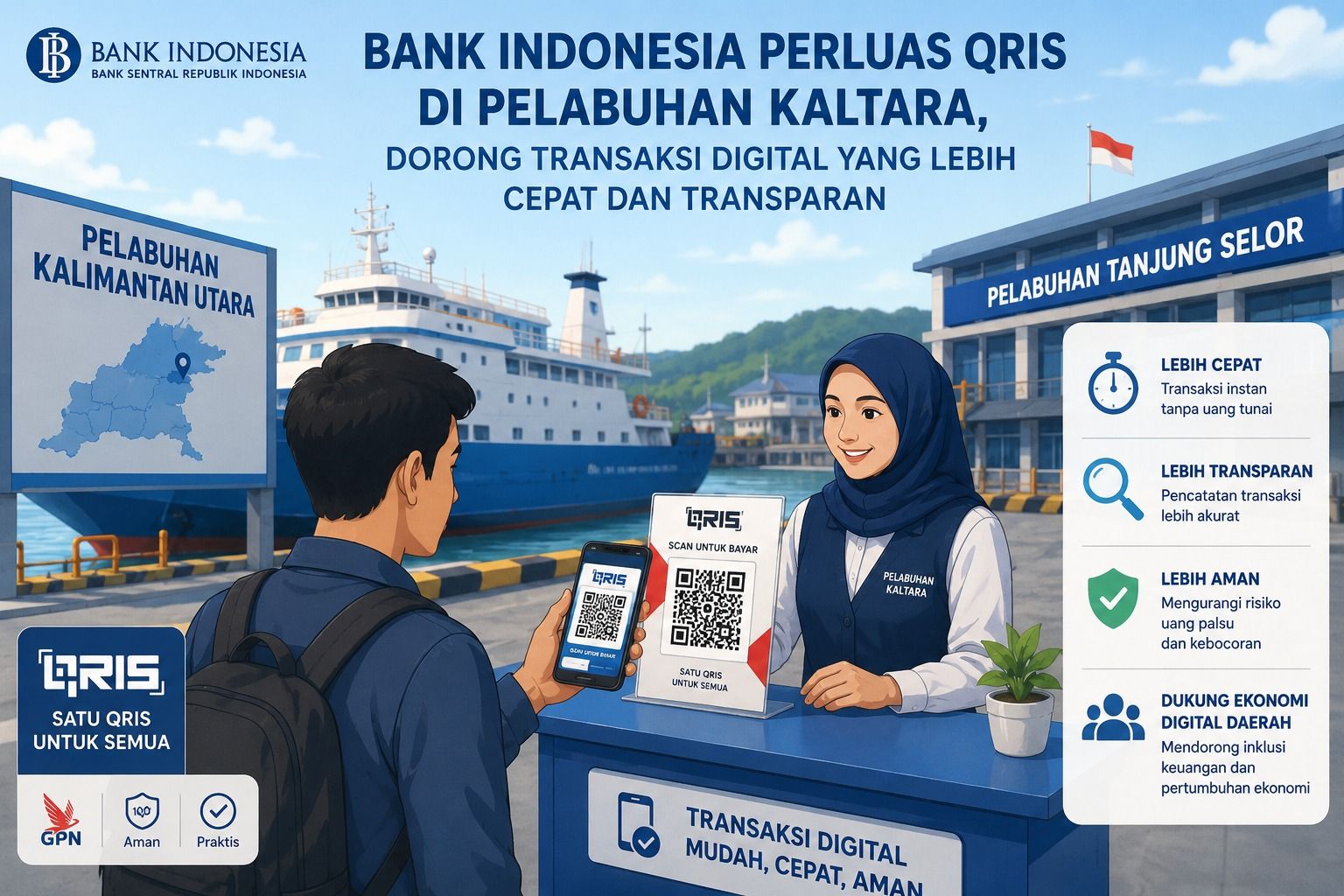 QRIS Perluas Layanan di Pelabuhan Kaltara, Bank Indonesia Dorong Transaksi Digital Tanpa Tunai