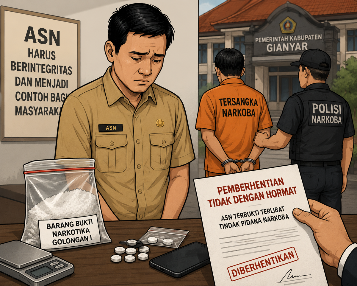 Tiga ASN Pemkab Gianyar Dipecat usai Terlibat Narkoba