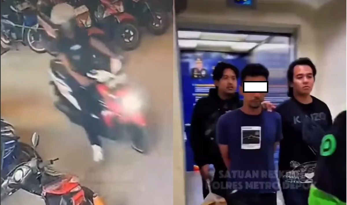 Viral Pencurian Motor di Stasiun Pocin Depok Akibat Kunci Menyantel, Pelaku Ditangkap Kurang dari 24 Jam