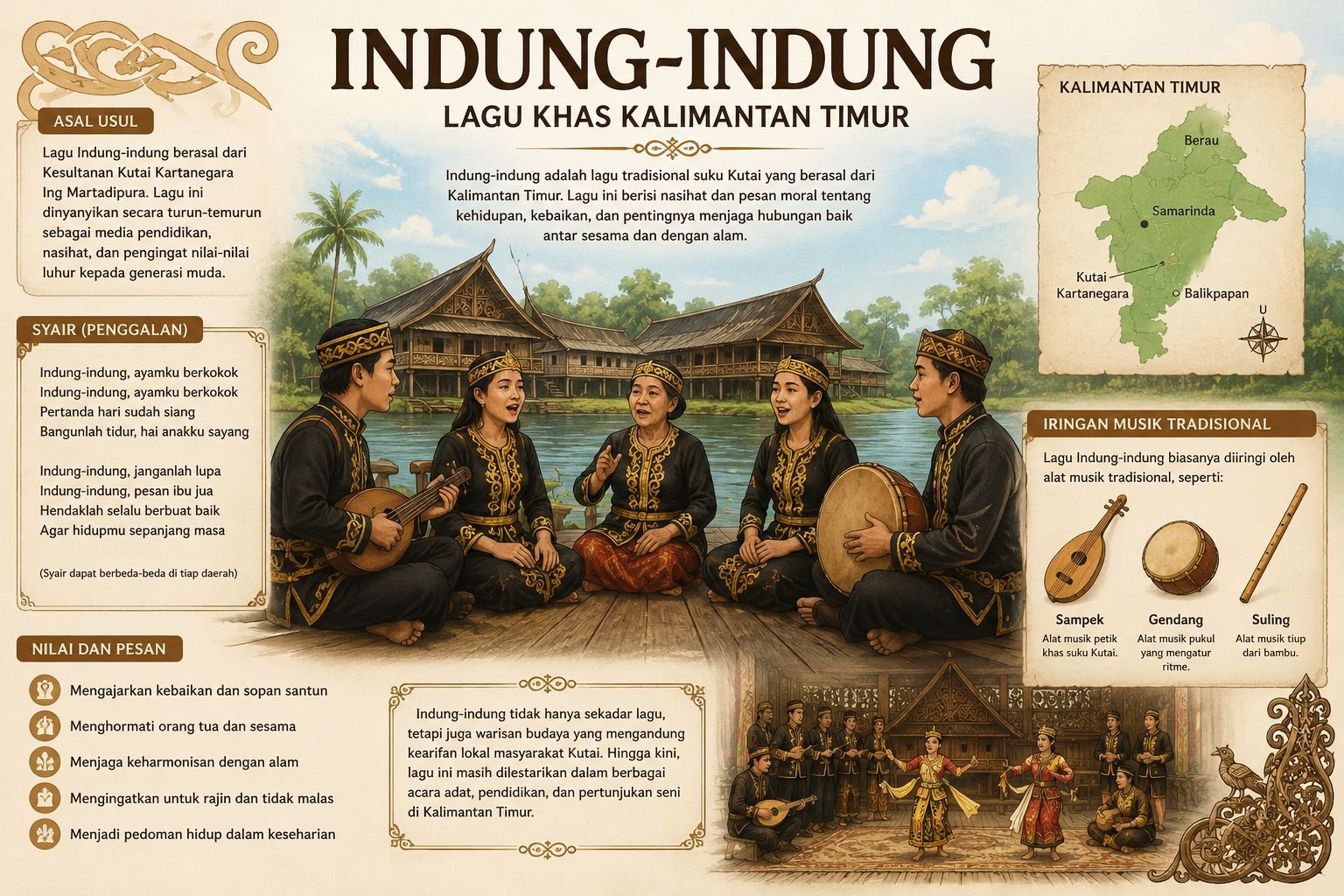 Mengenal Makna Religius Lagu Indung-Indung dan Kisah Rindu Oh Adingkoh Khas Kalimantan Timur