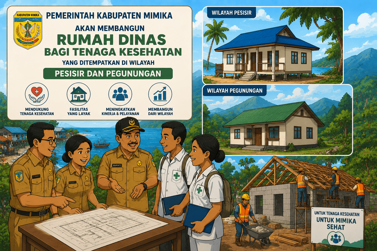 Bupati Mimika Akan Bangun Rumah Dinas untuk Nakes di Daerah Pesisir dan Pegunungan