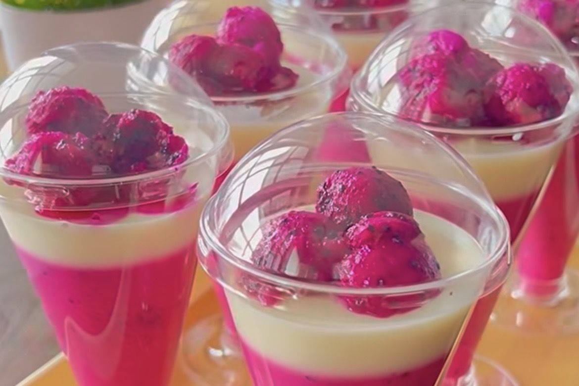 Resep Dragon Fruit Vanilla Pudding, Dessert Cantik yang Lembut dan Segar
