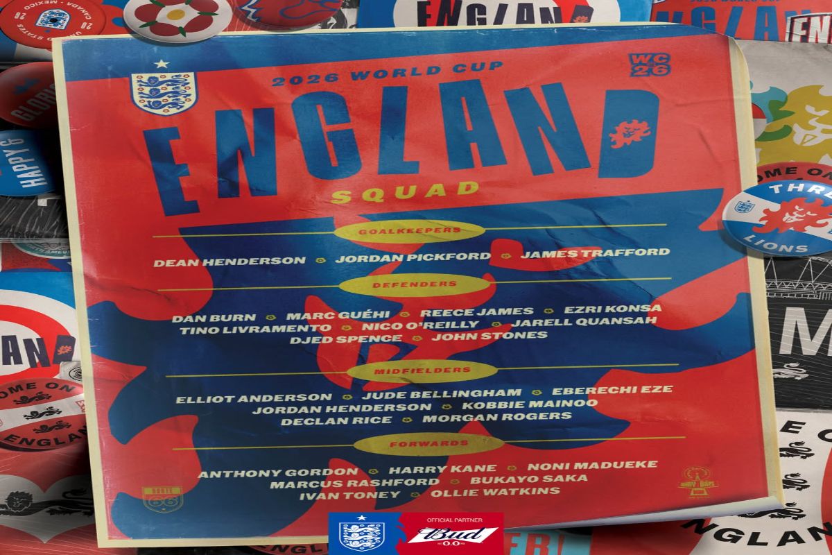 Timnas Inggris Resmi Umumkan 26 Pemain untuk Piala Dunia 2026, Tak Ada Harry Maguire dan Phil Foden!