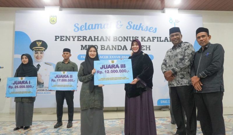 Pemko Banda Aceh Beri Bonus Kafilah MTQ, Illiza Targetkan Juara Umum Kembali