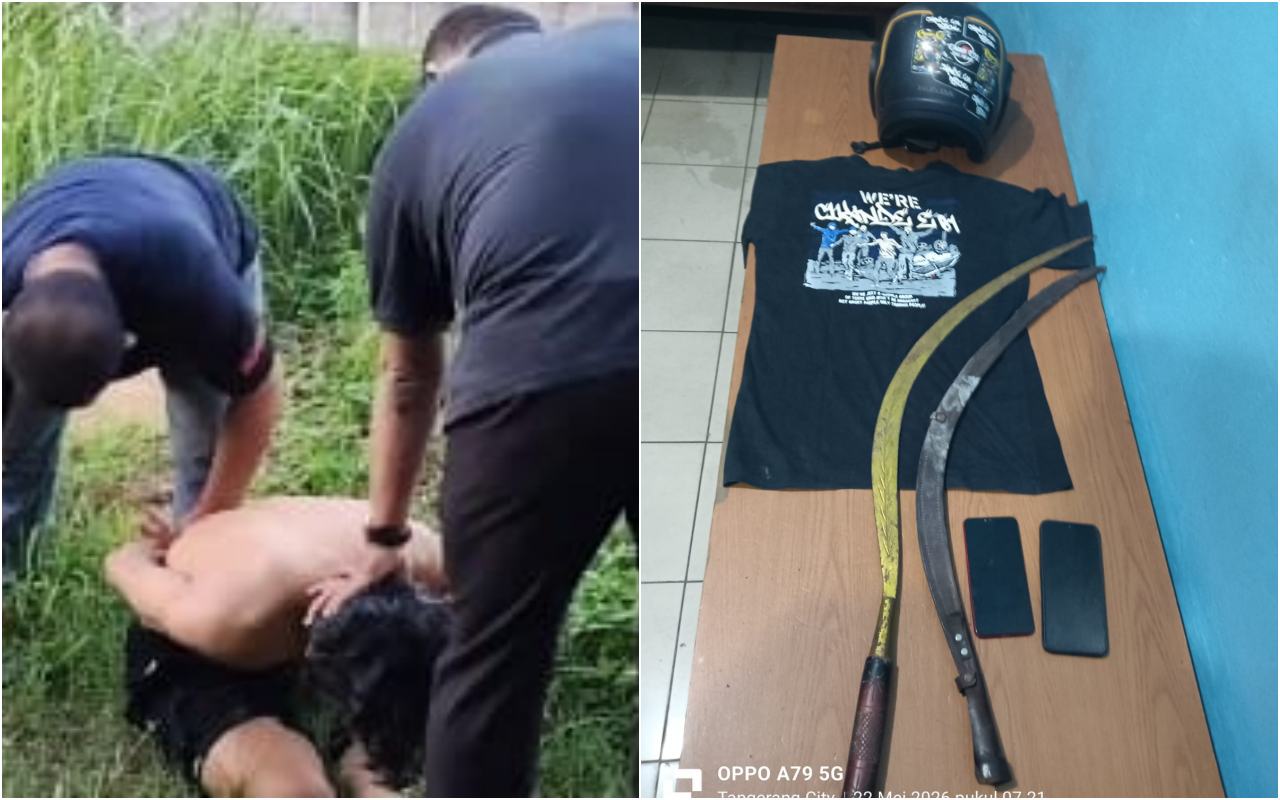 Polisi Tangkap 3 Pelaku Pembacokan Brutal di Flyover Cibodas, Motifnya Gegara Saling Tatap