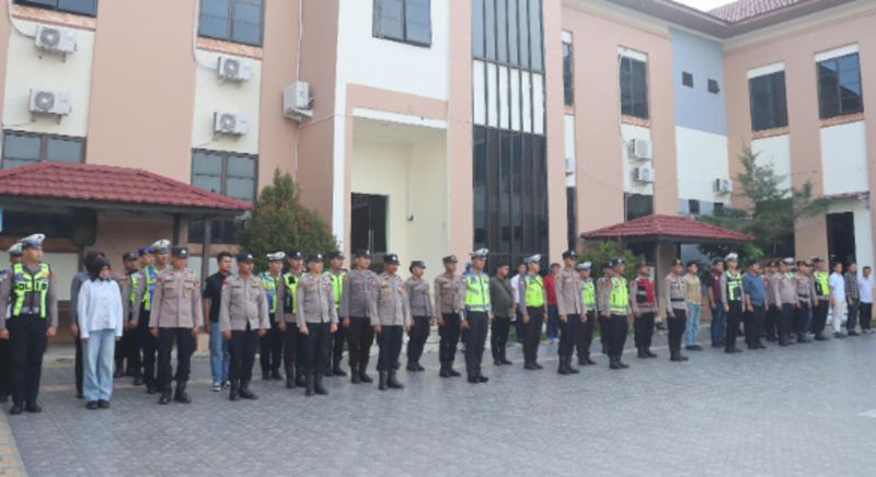 Polres Tanjab Barat Gelar Apel Kesiapan Pengamanan Malam Takbiran dan Salat Idul Adha 1447 H